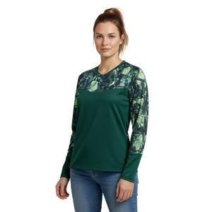 <b>Ladies</b> Full Sleeve Printed Tee Knitted Digital Printing Breathable Lightweight Soft Mercerized Cotton Fabric Stylish Casual Wear - Product Image 1