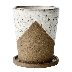 Vaso <span class=keywords><strong>per</strong></span> Bonsai in Ceramica Fatto a Mano con Sottovaso, Stile Rustico Giapponese, Fioriera in <span class=keywords><strong>Gres</strong></span> Ecologico <span class=keywords><strong>per</strong></span> Decorazione Interna ed Esterna - Product Image 1