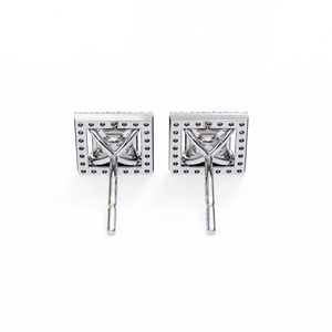 Pendientes Geométricos de Oro Rosa de 18K con Corte Princesa y Diamante Cultivado en Laboratorio (Certificado IGI) - Product Image 6