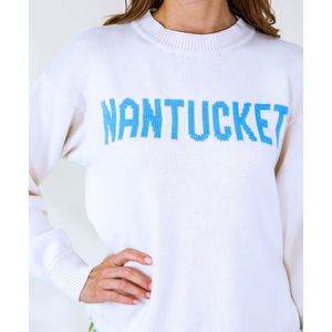 Women's Customized Woven Plain Dyed Cotton Fisherman Winter Beach <b>Sweater</b> Nantucket Style Front Logo Casual Sweatshirts - Product Image 5