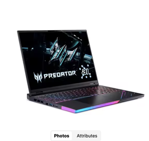 Portátil para Juegos Acer Predator Helios AI Original Nuevo de 16 Pulgadas, 32 GB DDR5, SSD PCIe de 2 TB (1 TB + 1 TB) con 3 Años de Garantía - Product Image 1