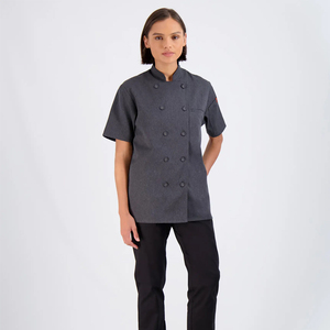 Uniformes de Chef de cocina de alta calidad, venta al por mayor, nuevo para mujeres, ropa de trabajo de cocina, uniforme de Chef gris - Product Image 2