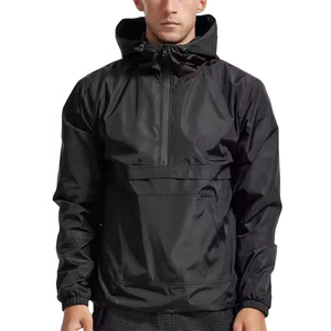 Nuevo diseño personalizado impermeable al aire libre rompevientos chaqueta de media cremallera con capucha poliéster Nylon Moto senderismo Casual chaqueta para hombre - Product Image 1
