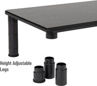 Supports de moniteur doubles en bois de luxe réglables en hauteur (3,25"-6,5") - Modèle 388L Noir - Dimensions L980*D280mm