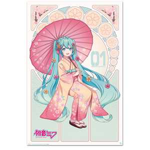 Póster de Anime de Hatsune Miku en Kimono de Sakura - Product Image 1