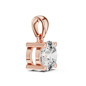 Pendentif en or jaune 14 carats avec diamant rond de laboratoire pour femmes, bijoux de mariée minimalistes, cadeau d'anniversaire de luxe certifié - Product Image 3