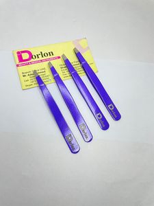 Pince à sourcils inclinée à revêtement violet pince à épiler beauté à sourcils logo personnalisé en acier inoxydable durable - Product Image 2