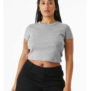 เสื้อครอปผ้าใบผ้าแคนวาสเบลลาเสื้อยืดเอวลอยผ้าฝ้ายโพลีเบลล่าสำหรับผู้หญิง - Product Image 6