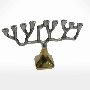 Portavelas de metal de estilo antiguo rústico para decoración de habitación tradicional y centro de mesa perfecto para configuración de mesa de boda o evento - Product Image 6