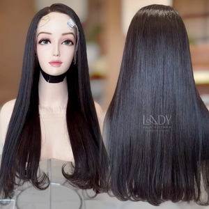 Peluca con cierre de cabello humano Real 100%, precio al por mayor, hueso vietnamita, punta roma recta, encaje HD - Product Image 5