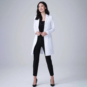 Blouse de laboratoire blanche tissée unisexe, uniforme d'hôpital, blouse médicale, 3 poches, fermeture à boutons-pression, service OEM - Product Image 1
