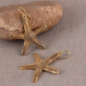 Léger Or Rempli Étoile De Mer Dangle Boucles D'oreilles Vintage Style Bijoux pour Femmes Plage Approprié - Product Image 2