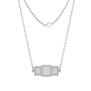 จี้คอลเลตทรงสี่เหลี่ยมผืนผ้าเป็น925สีเงินแท้สำหรับใส่เถ้ากระดูกและเครื่องประดับเรซิน - Product Image 1