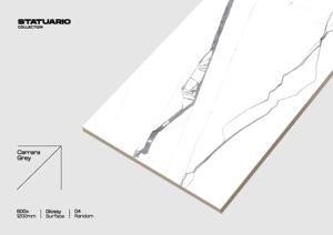 Carreaux en porcelaine vitrifiée brillante 600x1200mm, collection moderne Statuario, luxe, utilisation murale intérieure, villas, bureaux, PGVT, sol et mur - Product Image 5