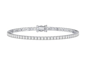 Pulsera de Diamantes Cultivados en Laboratorio de Corte Redondo Premium de 4.00 Ct E-F VS en Platino para Regalo de Aniversario de Bodas - Product Image 1