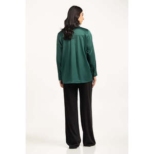 Camisas Casuales de Mujer WM-CS-WS24-108, Rayadas, Sólidas, con Patrones Retro 3D, de Satén, Seda y Algodón, Talla XL, para Uso Diario en Verano, con Botones - Product Image 1