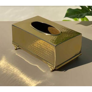Boîte à mouchoirs en métal doré martelé à la main de qualité supérieure pour Table à manger Table de bureau porte-serviettes à prix compétitif - Product Image 3