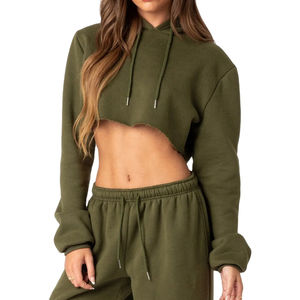 Nueva Sudadera Corta con Capucha Personalizada para Mujer, Sudadera con Capucha de Color Personalizado con Bolsillos Delanteros, 100% Algodón, Antibolitas y Transpirable - Product Image 6