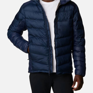 Chaqueta acolchada de piel de oveja de calle alta para hombre personalizada de invierno, impermeable, transpirable, ligera, con cremallera y capucha - Product Image 1