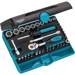 Juego de Llaves de Tubo HAZET 853-1 de 36 Piezas, Accionamiento de 1/4'', Tamaños de 5.5-14 mm, 90 Dientes, 6 Puntas, HAZET - Product Image 1