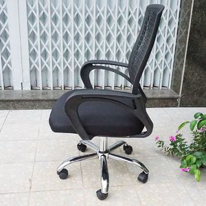 SFGLV013 Office Swivel Chair with <b>Plastic</b> Back and Chrome Metal <b>Mesh</b> Material Tied Together Armrests - Product Image 4