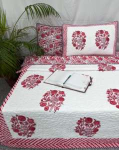 ชุดเครื่องนอนผ้าฝ้ายพิมพ์ลายดอกไม้ทำจากผ้าคอตตอนเป็นมิตรต่อสิ่งแวดล้อมพร้อมปลอกหมอน - Product Image 2