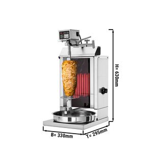 Parrilla Eléctrica para Doner Kebab (Shawarma/Gyros) - 1 quemador - hasta 5 kg - 1.85 kW - de Sobremesa - incl. 2 puertas dobles - Product Image 2