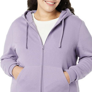 Sudadera con capucha de invierno para mujer, de punto, con cremallera frontal, elegante, cómoda, de forro polar grueso de alta calidad, venta al por mayor - Product Image 4