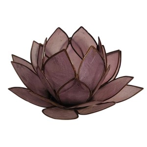 Porte-bougie en coquille de capiz en forme de lotus fait à la main, décoration élégante pour la maison et centre de table de mariage, accessoire naturel pour bougie votive, cadeau - Product Image 1