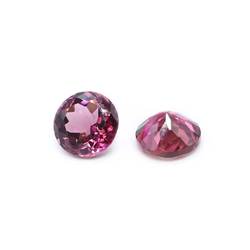 Batu permata asli turmalin merah muda panas UKURAN 6mm batu permata bersertifikat longgar merah muda turmalin grosir pemasok