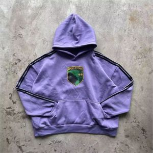 OEM Ensemble de survêtements à capuche de détresse personnalisés 2 pièces pour hommes avec impression de logo sur écran latéral pour l'hiver - Product Image 5