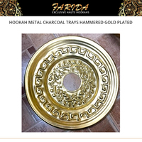 Plateaux à charbon et cendriers de luxe Farida égyptiens de haute qualité, accessoires pour chicha, finition miroir, plaqué or martelé