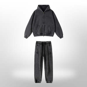 ชุดกีฬาผ้าฝ้าย100% กรดซักได้ตามต้องการชุดวอร์มใส่วิ่งแบบวินเทจมีฮู้ดแห้งเร็วระบายอากาศได้ดีสำหรับฤดูหนาว - Product Image 3