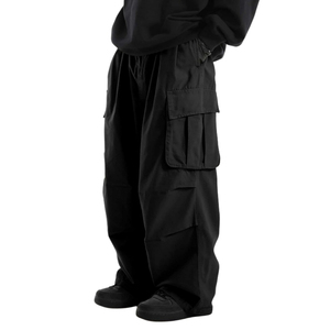 Pantalon cargo multi-poches ample pour hommes Pantalon cargo en coton et polyester de haute qualité imprimé avec logo personnalisé pour entraînement Pantalon cargo pour hommes - Product Image 3