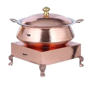 The QUALITY <b>COLLECTION</b> Luxury Roman Style High Quality Finished Copper Pot Round Serving Bowl with Lid Handle Tabletop Use - Product Image 6