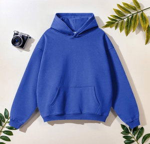 Sweat à capuche oversize en coton éponge de haute qualité Streetwear Sweats à capuche pour hommes personnalisés et unis à épaules tombantes en polaire épaisse - Product Image 1