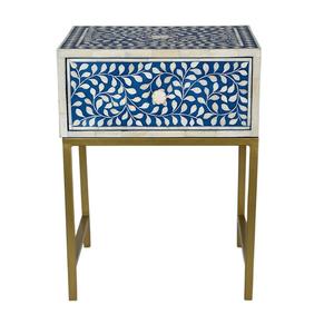 Luxury Modern Bedroom <b>Bedside</b> Drawers With High Quality Bone Inlay MDF Wood <b>Storage</b> Units Best Price Home Furniture Direct India - Product Image 2