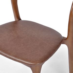 High Quality Modern Design <b>Dining</b> <b>Chairs</b> Wooden with Brown Leather Finish for Home Apartment or Restaurant Furniture - Product Image 5