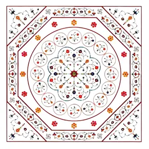 批发价格印度地板装饰制造用花式装饰镶嵌大理石出口商出售