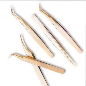 Eyelashes Tweezers | Stainless Steel Precision <b>Lash</b> Applicator | Professional Eyelash Extension Tool - Product Image 1