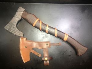Handmade Custom Carbon Steel Viking <b>Axe</b> with <b>Wooden</b> Handle Industrial Grade Bearded <b>Axe</b> for Outdoor Survival Camping DIY Cutting - Product Image 2