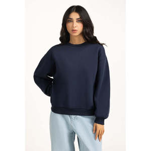 Sweat-shirt décontracté en maille respirante coupe classique WM-SWS-WS25-101 Pull uni Mode féminine Fournisseur OEM ODM Marque privée - Product Image 4