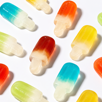 Bonbons gélifiés halal en forme de bâtonnets, saveurs fruitées sucrées et acidulées assorties, en vrac, enrobés de glace molle, personnalisables OEM ODM Marque Privée TK
