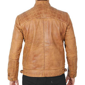 Chaqueta de Cuero Genuino para Hombre CABRA WEAR, Invierno, Personalizada, de Alta Calidad, Cuello Alto, Logotipo Frontal, Secado Rápido, Transpirable, Casual, OEM - Product Image 6