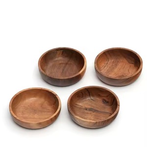 ชามไม้ที่ทำด้วยมือเรียบธรรมชาติเสร็จเหมาะสำหรับห้องครัวที่ให้บริการสลัดผลไม้จัดแสดงและตกแต่งบ้านอย่างหรูหรา - Product Image 3