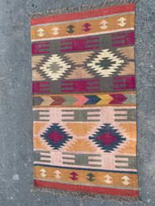 Alfombra Kilim de yute de lana Vintage, alfombra de yute tejida a mano, alfombra Kilim Dhurrie, alfombras de tamaño personalizado, alfombra tradicional india de yute - Product Image 2