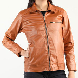 Veste en cuir à col rabattu de couleur personnalisée Grande veste en cuir Veste pour femmes en vente en ligne - Product Image 1
