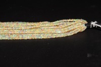 Perles de pierres précieuses d'opale naturelle éthiopienne en gros, jaune uni, 4-5mm, forme rondelle multi-feu, MaximumBeads Mehrajudin Gems Third