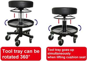 ITA Tools Siège roulant réglable avec plateau, tabouret roulant, chaise OEM ODM, capacité de 159 kg - Product Image 4