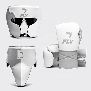 Guantes de Boxeo con Cordones Blancos y Grises, Diseño Nuevo, para Entrenamiento, Hechos a Medida, Guantes Profesionales de Kickboxing para Protección - Product Image 1
